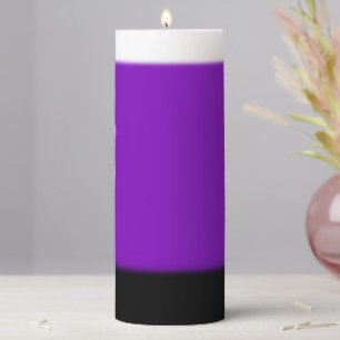 White, Purple and Black Ombre Pillar Candle