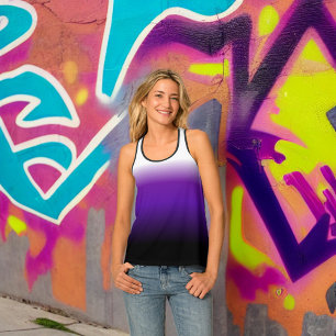 White Purple Black Ombre Tank Top