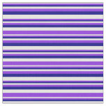 [ Thumbnail: White, Purple & Blue Striped Pattern Fabric ]