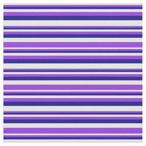 White, Purple & Blue Striped Pattern Fabric