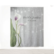 White Purple Calla Lily Photo Backdrop Tapestries