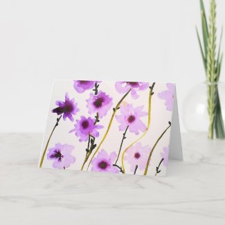 White Purple daisy floral stylish bridal shower Card