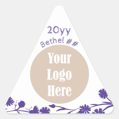 White Purple Flowers Jobs Daughters Party Favor Triangle Sticker