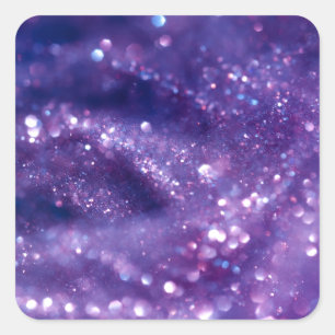 White & PURPLE GLITTER BOTEK SPACE FANTASY SCIENC Square Sticker