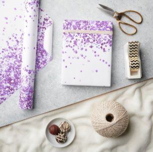 White purple glitter sparkle Christmas Xmas Wrapping Paper