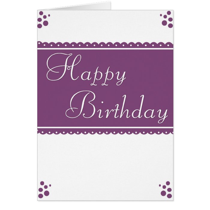 White/Purple Happy Birthday Card Design 1