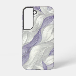 White Purple Leaf Elegant Pattern Samsung Galaxy S22 Case