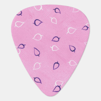 White Purple Leaves Outlines Pink Guitar Picks