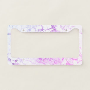 White & Purple Marble License Plate Frame Vs 3