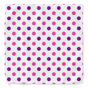 White Purple Pink Polka Dots Pattern  Bandana