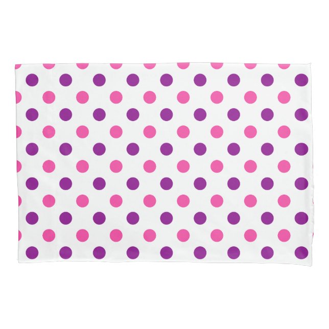 White Purple Pink Polka Dots Pattern  Pillow Case (Front)