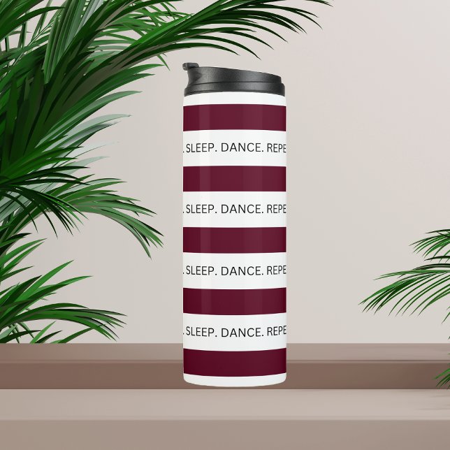White & Purple Striped Dance Quote   Thermal Tumbler (Creator Uploaded)