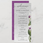 White Purple Watercolor Calla Lily Flowers Wedding Program<br><div class="desc">Are purple and white calla lilies adding beauty to your wedding ceremony? Here are rustic floral watercolor wedding programs that can be effortlessly personalized for your guests! The elegant design hand illustrated by Raphaela Wilson features graceful calla lilies with gold stamens arranged over a gray watercolor background wash and accented...</div>