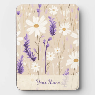 White Purple Wildflowers Personalized Floral  Kindle Cover
