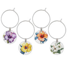 WHITE PURPLE YELLOW ORANGE HIBISCUS FLOWERS