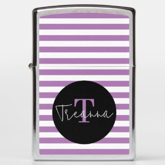 White & Purple Zippo Lighter