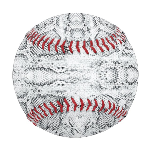 White Python Snake Skin Print Baseball (Front)