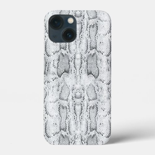 White Python Snake Skin Print iPhone 13 Mini Case