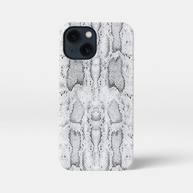 White Python Snake Skin Print iPhone Case (Back)
