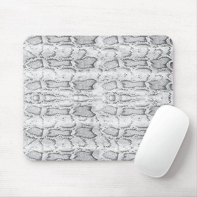 White Python Snake Skin Print Mouse Pad (With Mouse)