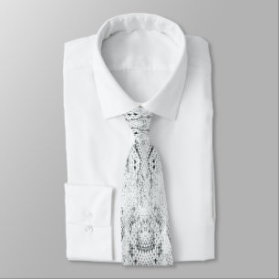 White Python Snake Skin Print Neck Tie