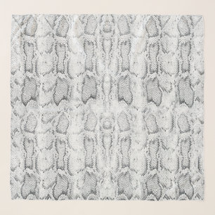 White Python Snake Skin Print Scarf