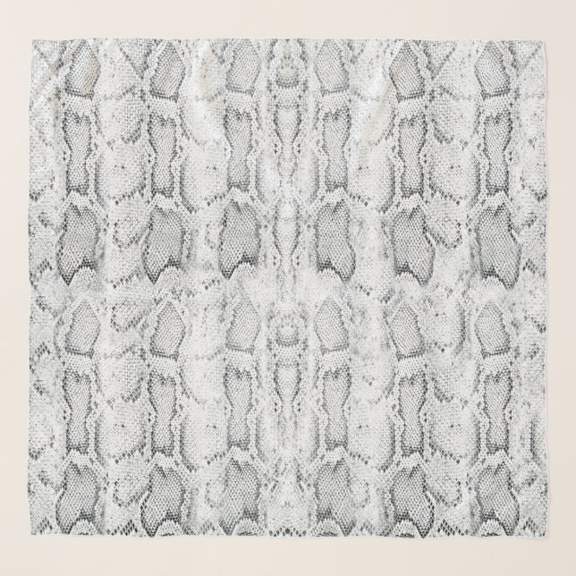 White Python Snake Skin Print Scarf (Front)