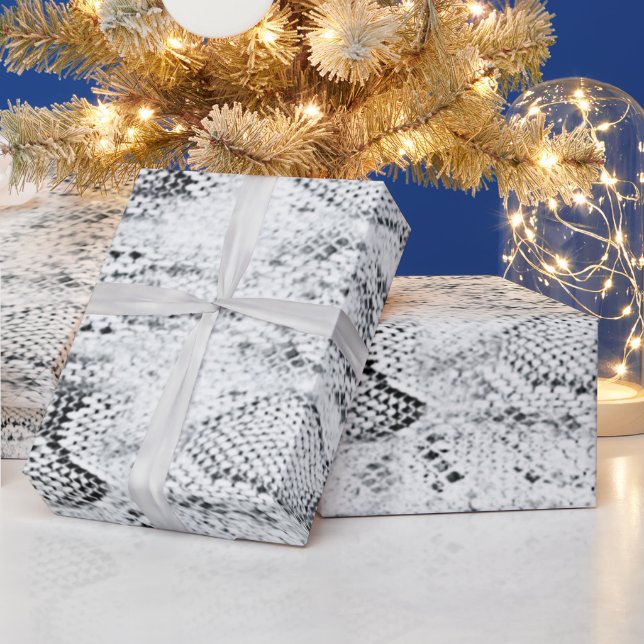 White Python Snake Skin Print Wrapping Paper (Holidays)