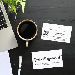 White QR code business appointment card