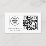 White QR Code | Modern Minimal Custom Contact  Business Card