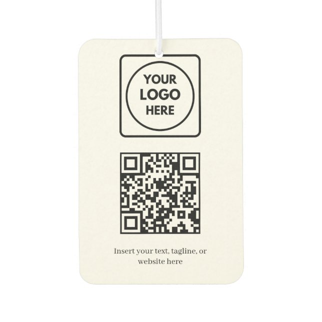 White QR Code | Simple Professional Business Air Freshener (Front)