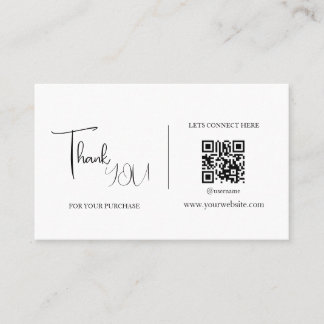 White QR Code Thank You Card Discount Code