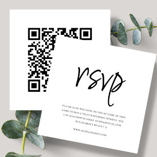 White   QR Code   Wedding RSVP Enclosure Card