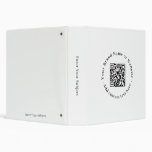 White QR | Modern Minimal Business Design 3 Ring Binder