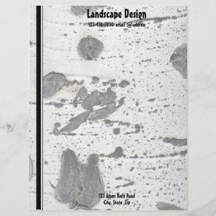 White Quaking Aspen Tree Bark Texture Letterhead