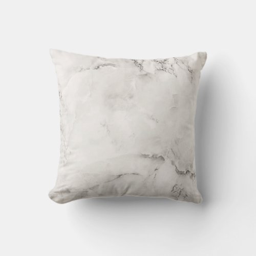White Quart Gray Veins Modern Marble Gold Gemstone Throw Pillow