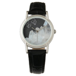 White Quartz Crystal Gemstone Geode Natural Stone Watch