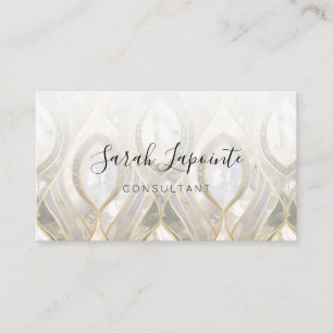 White Quartz & Gold Elegant Design Business Card