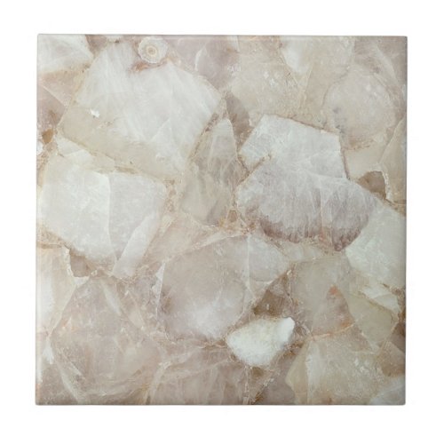 White Quartz Print Backsplash Ceramic Tile