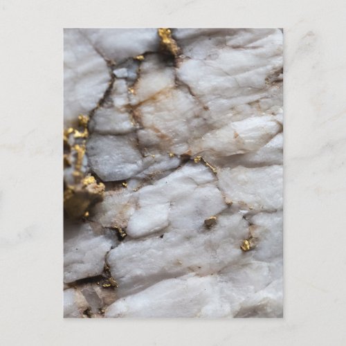 White Quartz with Gold Veining Postcard