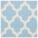 White Quatrefoil Ikat &amp; Custom Blue Background Fabric