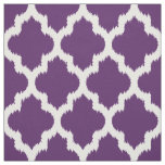 White Quatrefoil Ikat &amp; Custom Purple Background Fabric
