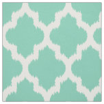 White Quatrefoil Ikat With Custom Mint Background Fabric