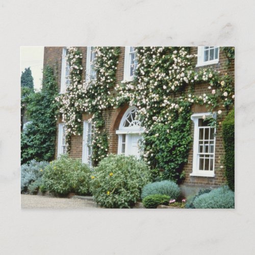 white Queen Anne House With Climbing Rose Cecile B Postcard