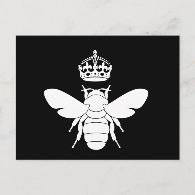 White Queen Bee Logo...Are You A Queen Bee? Postcard (Front)