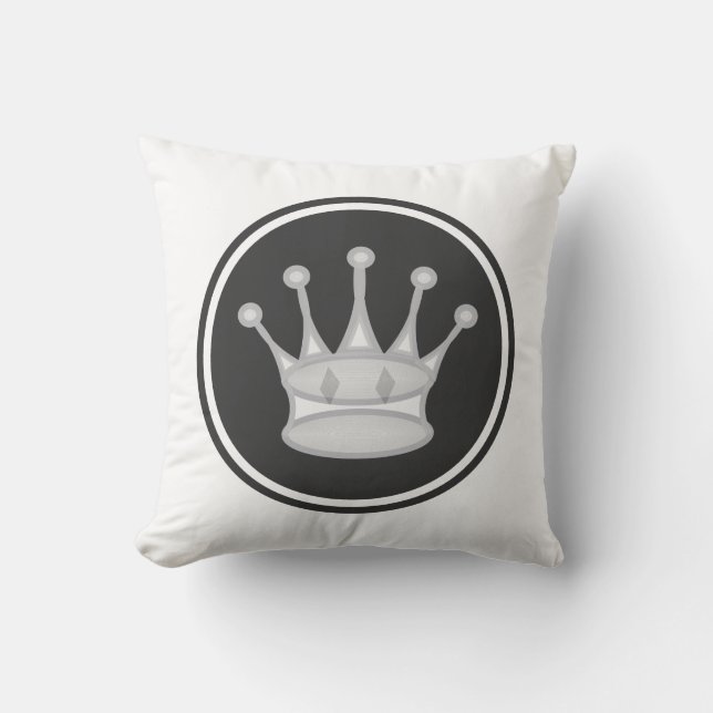 White Queen Chess Piece Throw Pillow (Front)