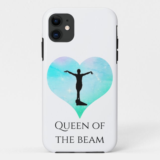 White Queen Of The Beam Gymnastics iPhone Case (Back)