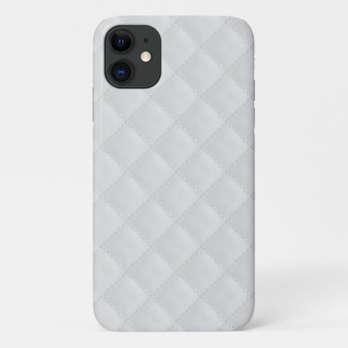 White Quilted Leather iPhone 11 Case