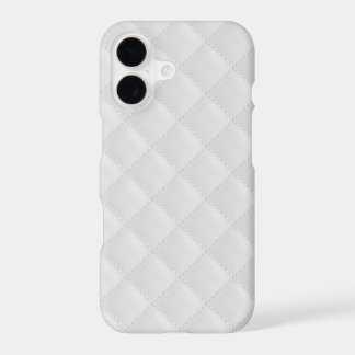 White Quilted Leather iPhone 17 Case