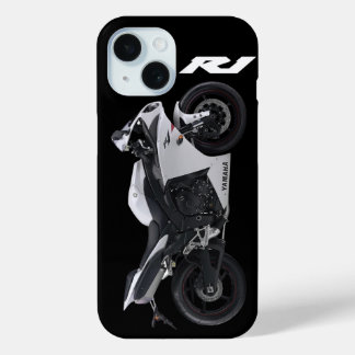 White R1 Sportsbike Motorcycle iPhone 15 Case